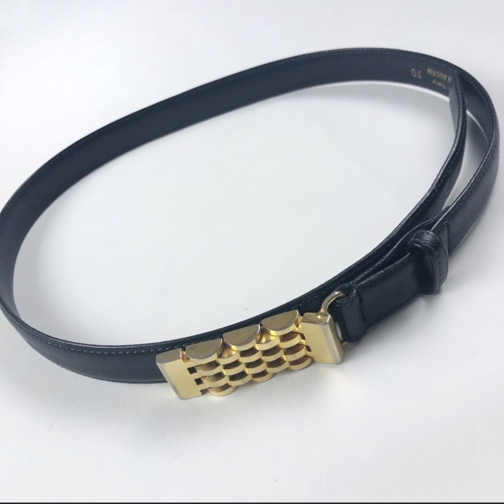 Alan Austin Gold Italian Leather Belt